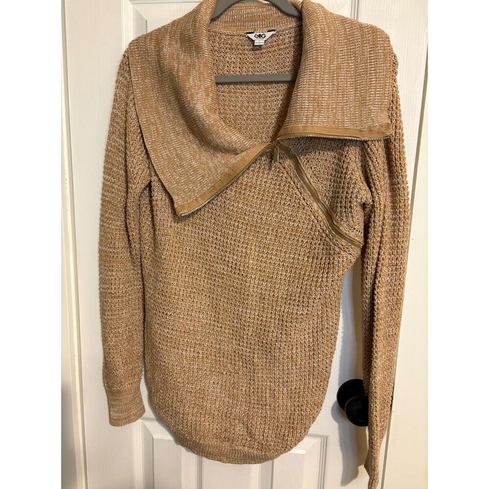 GBG Los Angeles Beige Textured Knit Sweater Women’s Size L